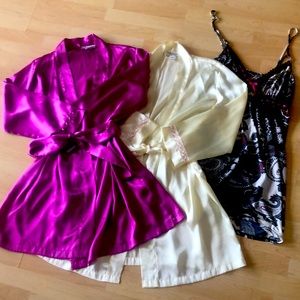 Loungewear set of three. Two robes and gown